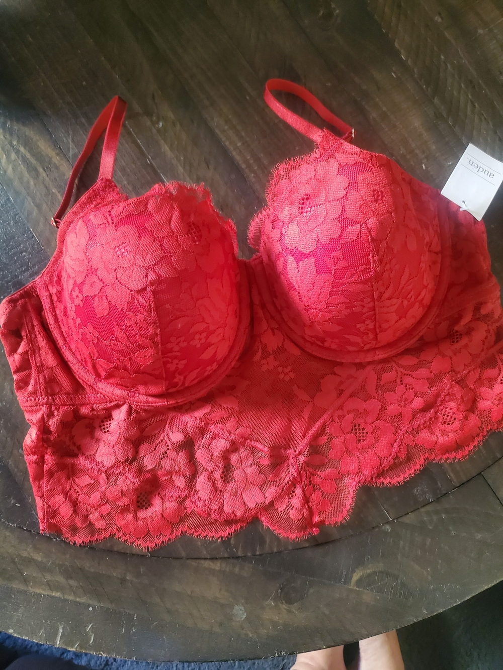 Auden Red Lace Longline Bra